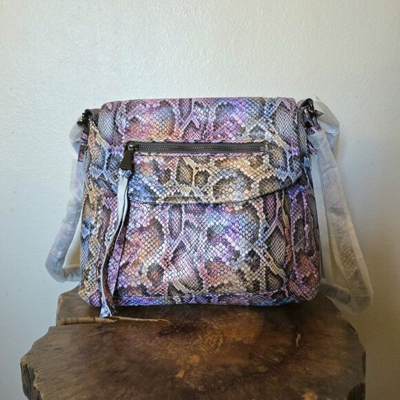 Aimee Kestenberg Fifth Ave Convertible Snake Leather Crossbody Shoulder Bag NWT - Picture 9 of 16